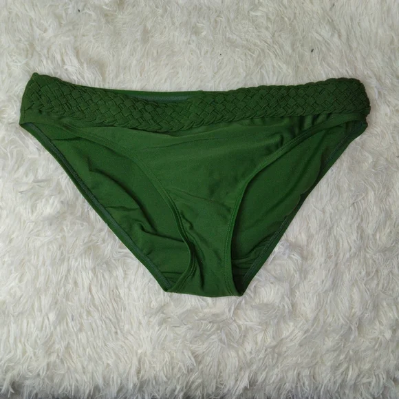 La Blanca Woven Braided Halter Green Swimwear Set - Picture 7 of 11